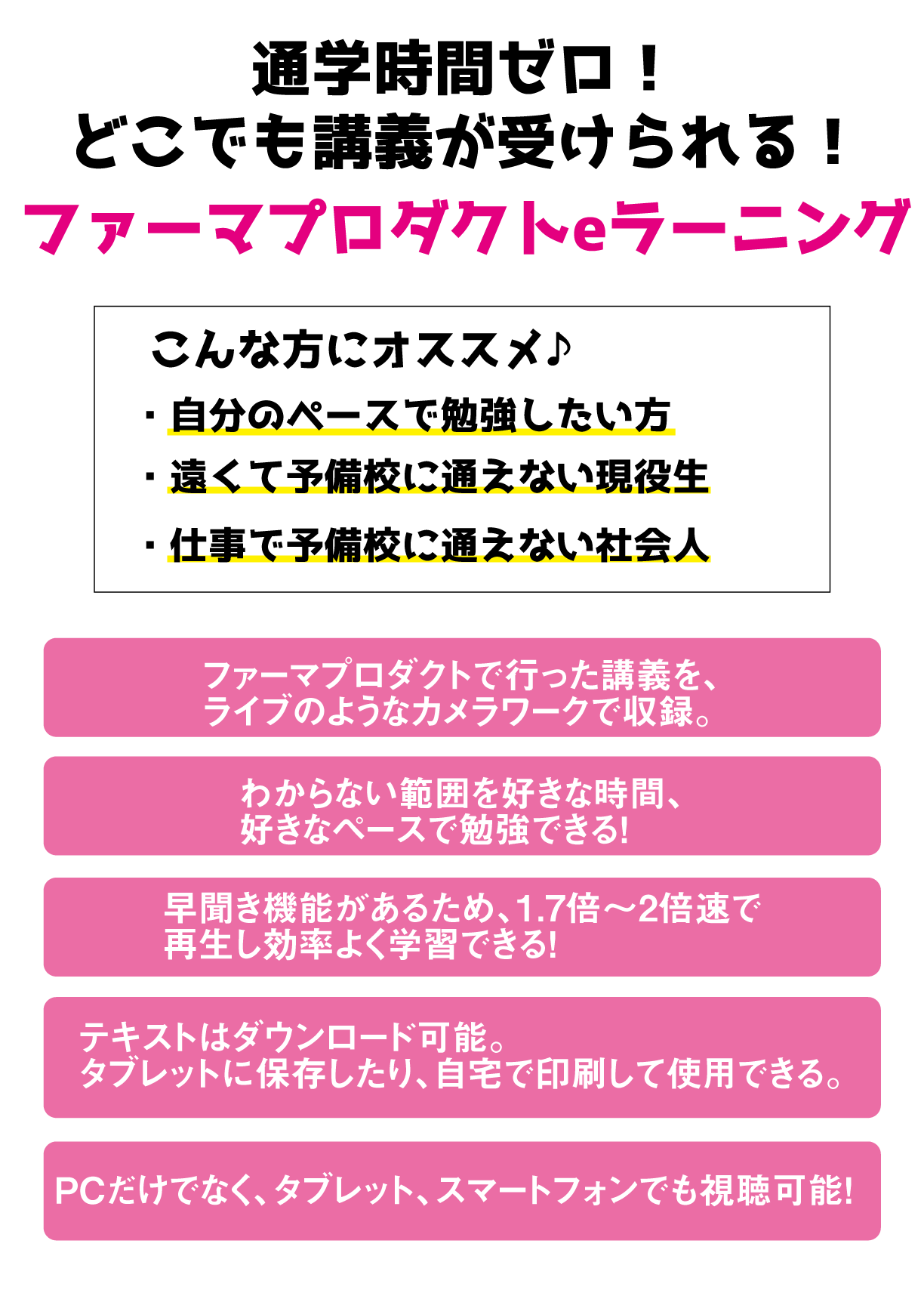 ファーマプロダクト Eラーニングについて 薬剤師国家試験対策予備校 ファーマプロダクト